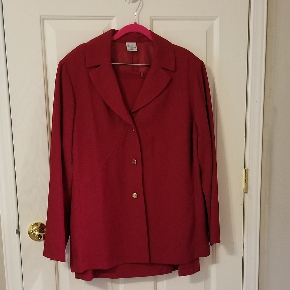 Plus size red suit